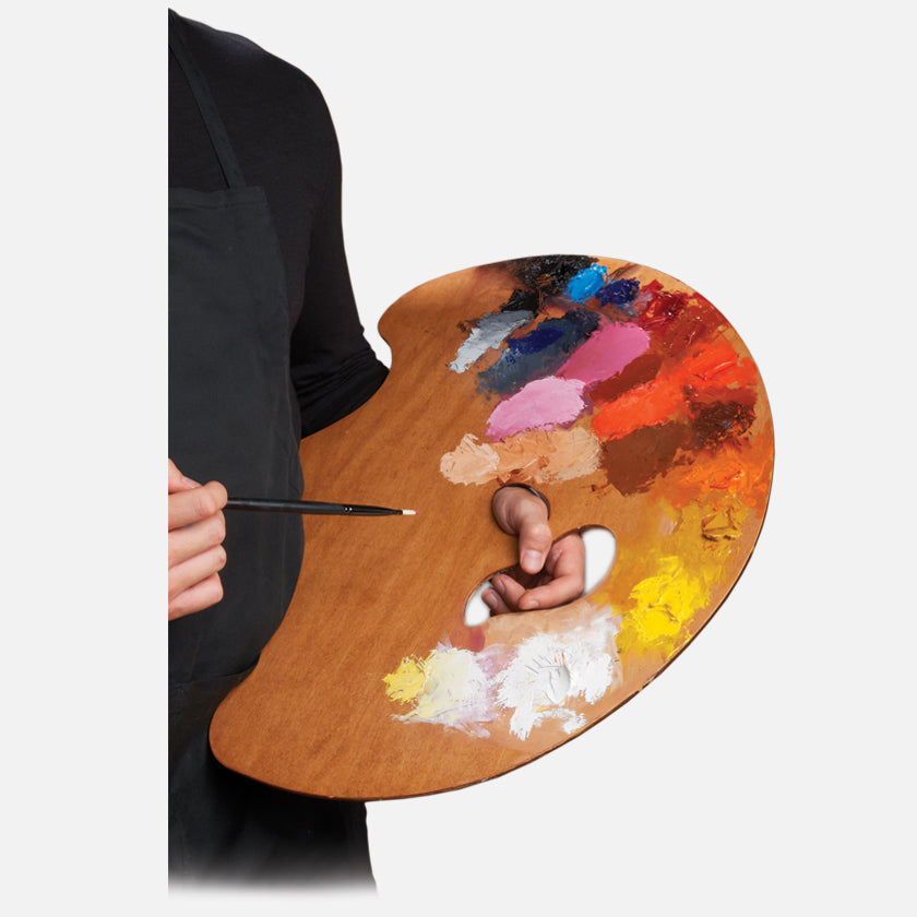 New Wave Handcrafted Maple Wood Grand View Confidant Ergonomic Hand Held Artist Paint Palette