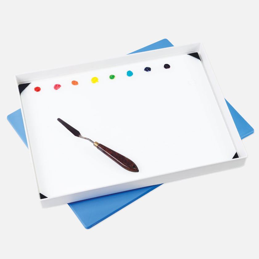 Masterson Palette Seal and tempered POSH Glass Grey Artist Paint Palette 12"x16" Set