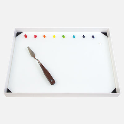 Masterson Palette Seal and tempered POSH Glass White Artist Paint Palette 12"x16" Set