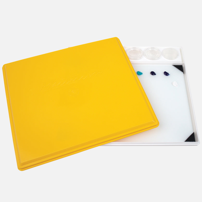 Masterson Sta-Wet Painter's Pal and tempered POSH Glass White Artist Paint Palette 9"x12" Set