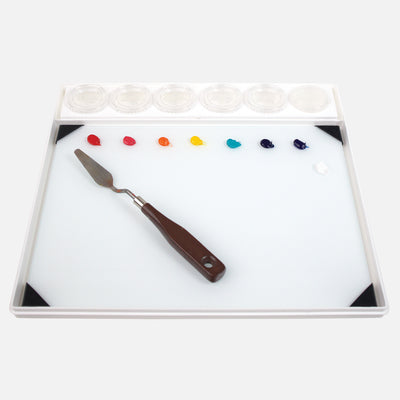 Masterson Sta-Wet Painter's Pal and tempered POSH Glass White Artist Paint Palette 9"x12" Set