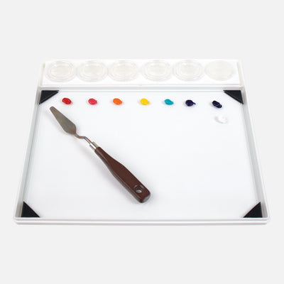 Masterson Sta-Wet Painter's Pal and tempered POSH Glass Clear Artist Paint Palette 9"x12" Set