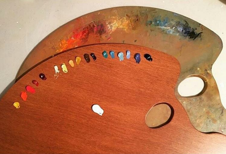New Wave handcrafted wood Expressionist Confidant ergonomic hand held artist paint palette
