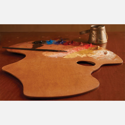 New Wave Handcrafted Maple Wood Expressionist Confidant Ergonomic Hand Held Artist Paint Palette with oil paint