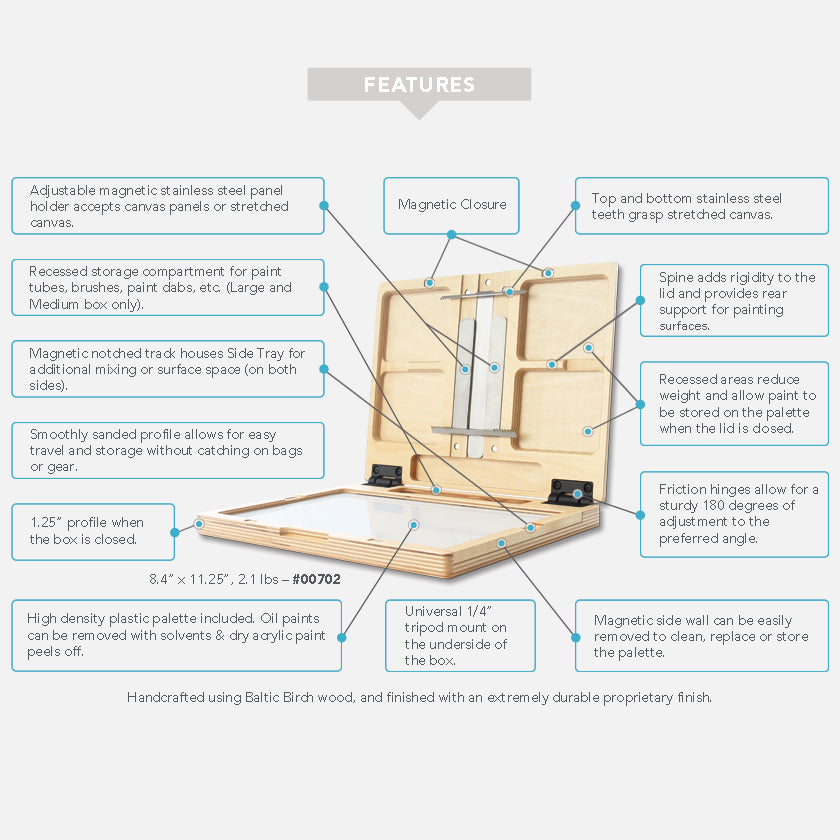 Medium u.go Anywhere Pochade Box product features