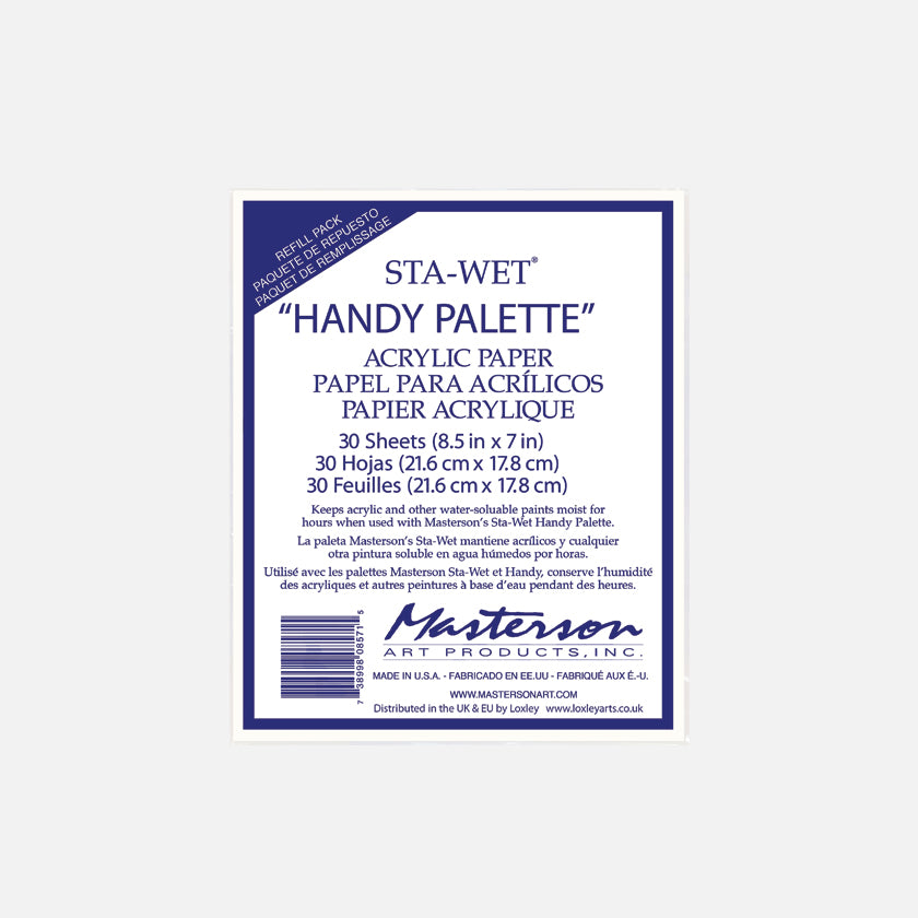 Masterson Sta-Wet® Handy Palette Acrylic Paper Refill Pack (30
