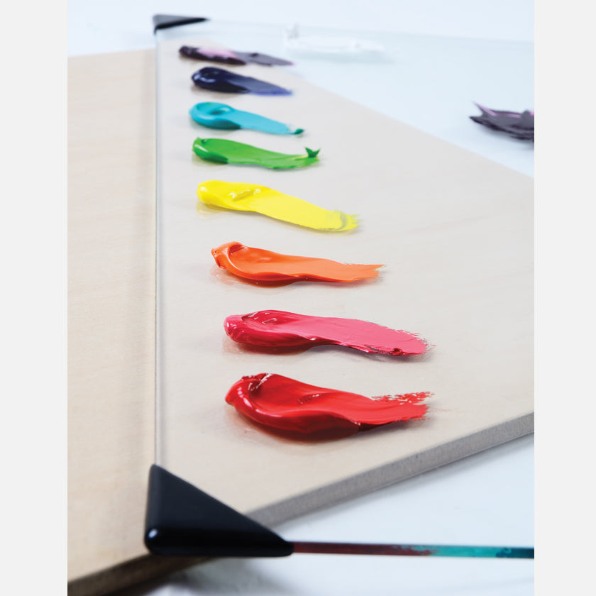 PATIKIL 12x9 Inch Wooden Paint Palette With Thumb Hole - For Oil, Watercolor, Acrylic Artists