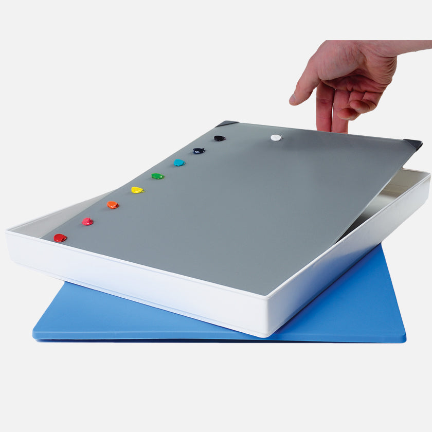 Masterson Palette Seal and tempered POSH Glass Grey Artist Paint Palette 12"x16" Set