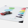 New Wave POSH Tempered Glass White Artist Paint Palette with a razor blade in a retractable glass scraper