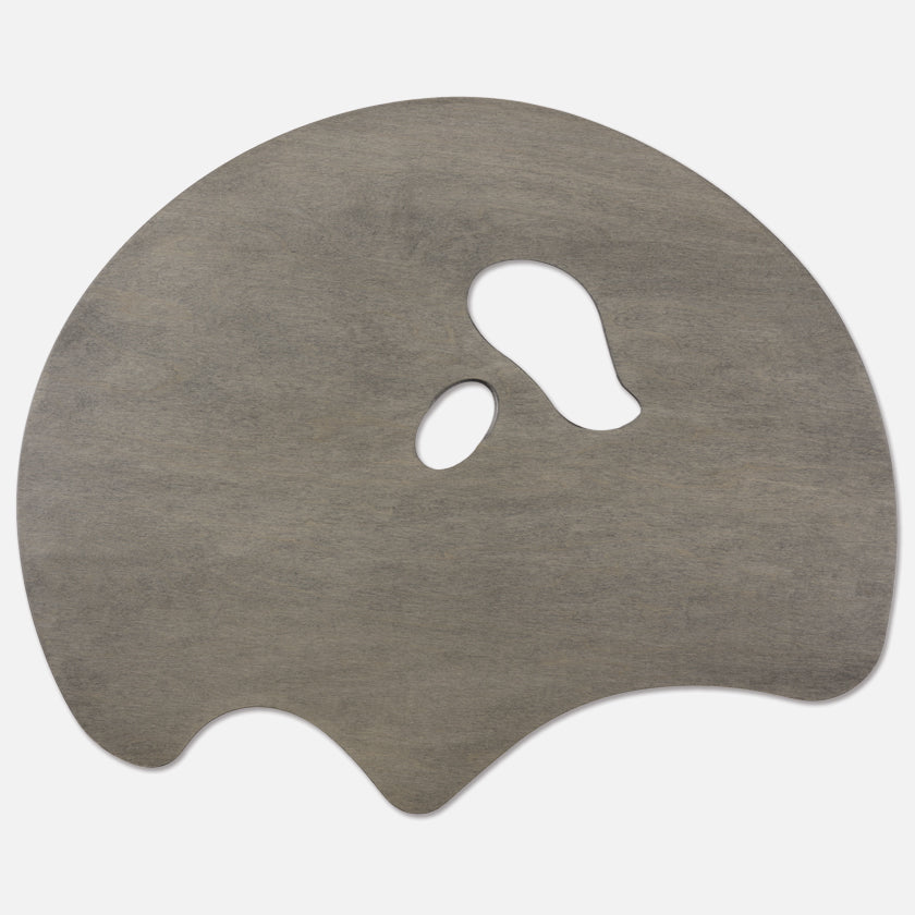 Grand View Confidant Neutral Grey Stained Handcrafted Wooden Artist Paint Palette